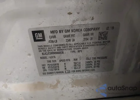 2019 Buick Encore Fwd Essence z USA, uszkodzony, nr VIN KL4CJCSM9KB866938